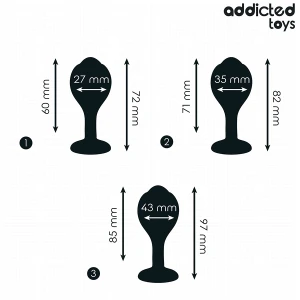 ADDICTED TOYS - SET OF 3 ANAL PLUG SILICONE WITH JEWEL